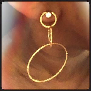 Gold Earring with CZ Stud